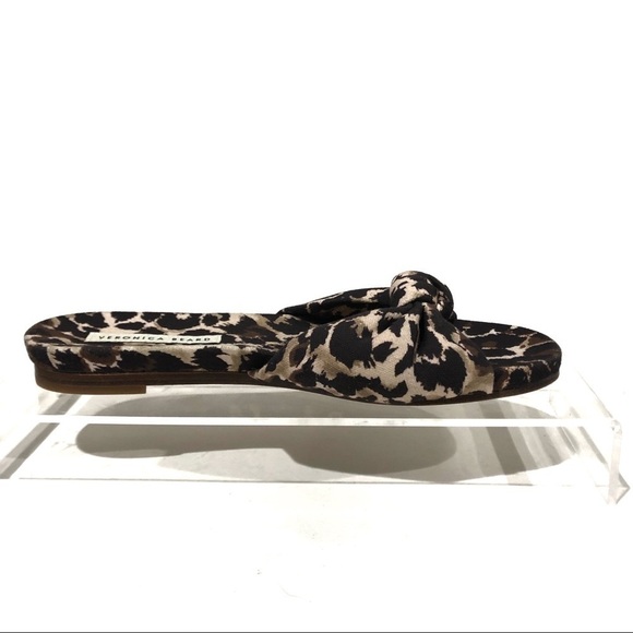 Veronica Beard Sandals Etra Knotted Leopard Flat Mule Sandals Slippers Sz 6.5 - Picture 8 of 11